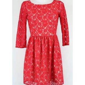 French Connection Red Lace Dress